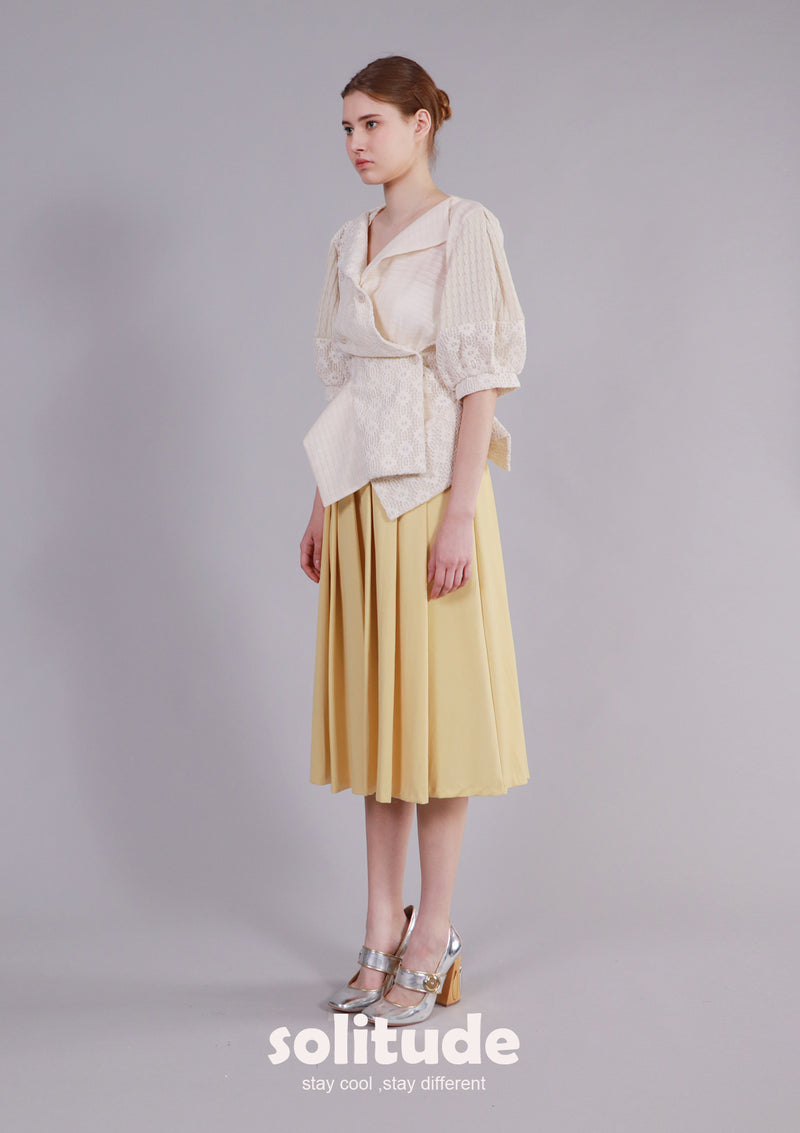 Yellow Pleated Skirt