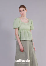 Green Puff Sleeved Top