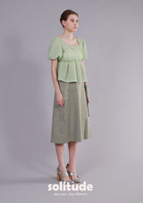 Green Puff Sleeved Top