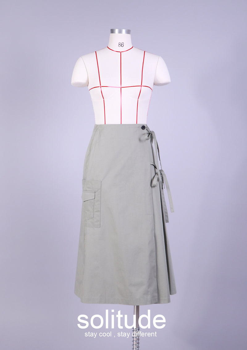 Green Pocket Woven Skirt