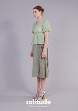 Green Pocket Woven Skirt