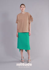 Green Pleated Knit Skirt
