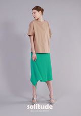 Green Pleated Knit Skirt