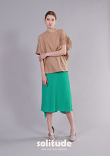 Green Pleated Knit Skirt