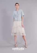 White Layered Tulle Skirt