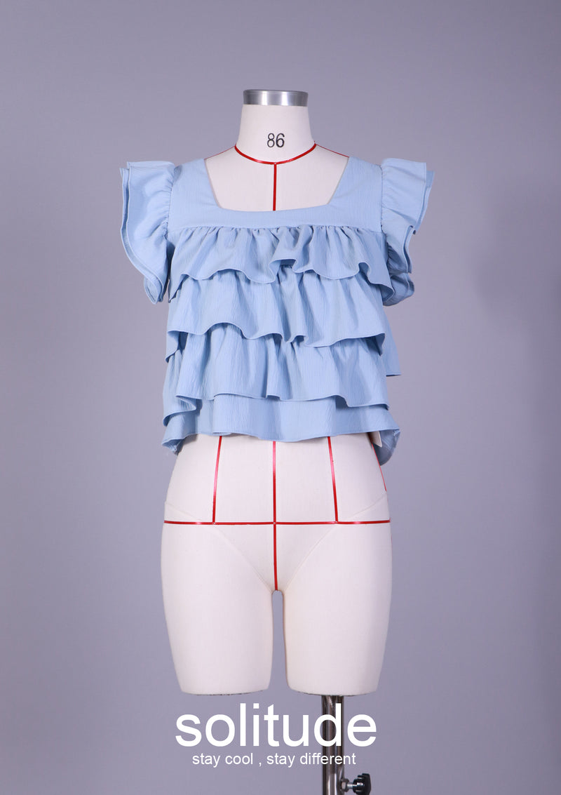 Blue Ruffles Vest