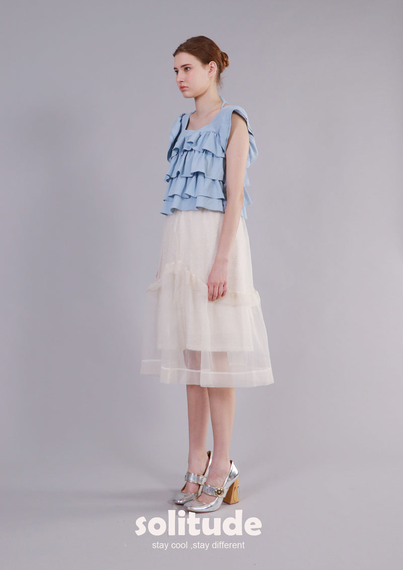 Blue Ruffles Vest