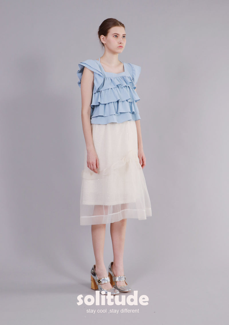 Blue Ruffles Vest