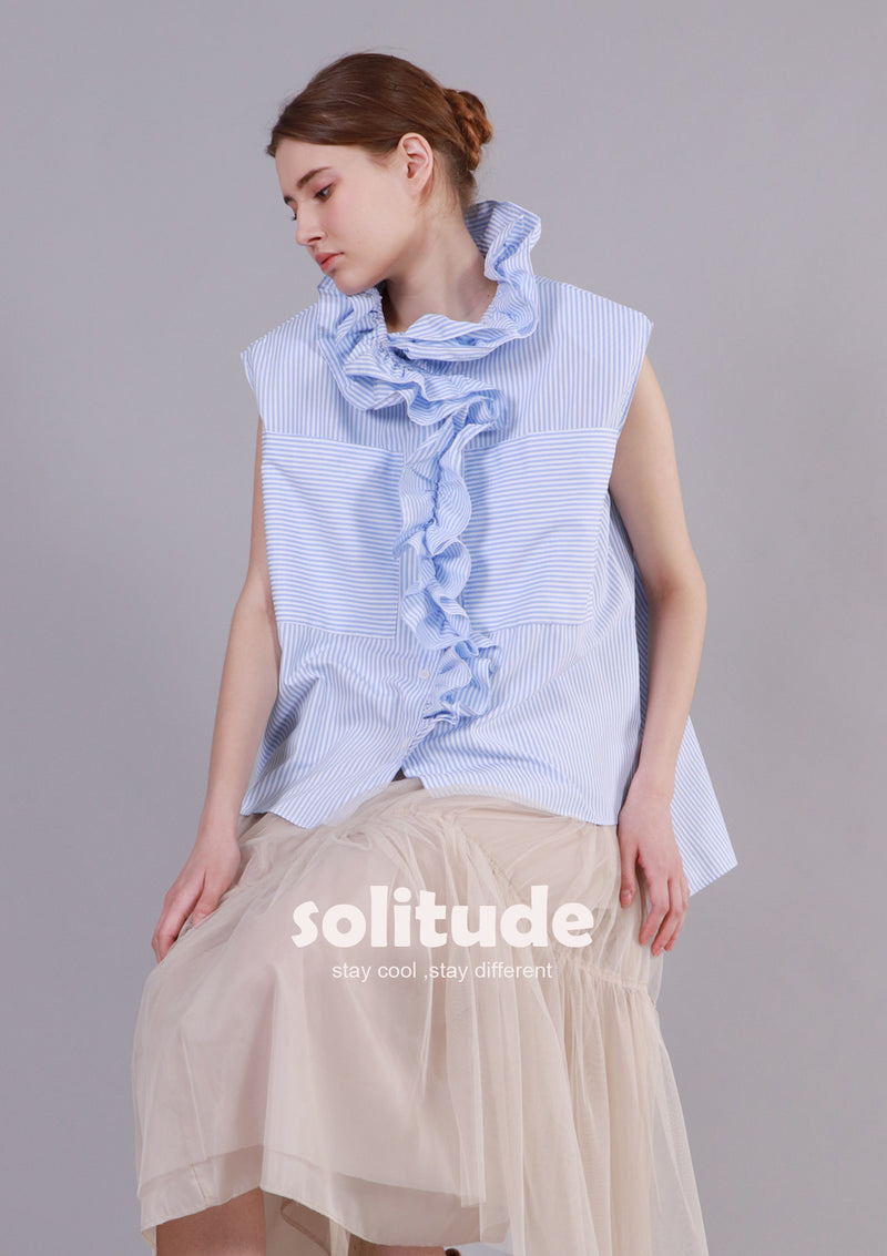 Ruffles Striped Vest