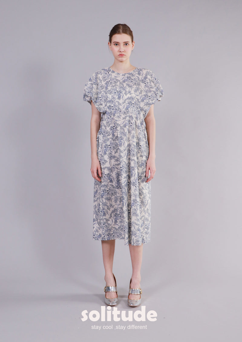 Blue Floral-print Dress