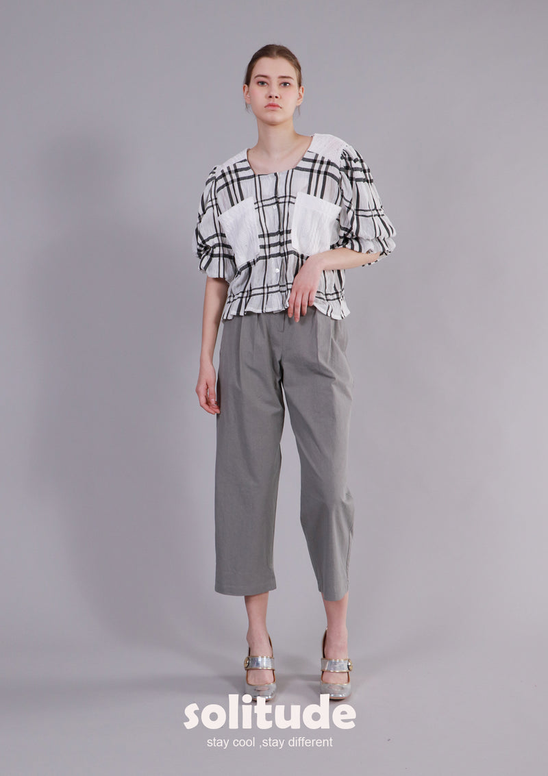 White Checked Top