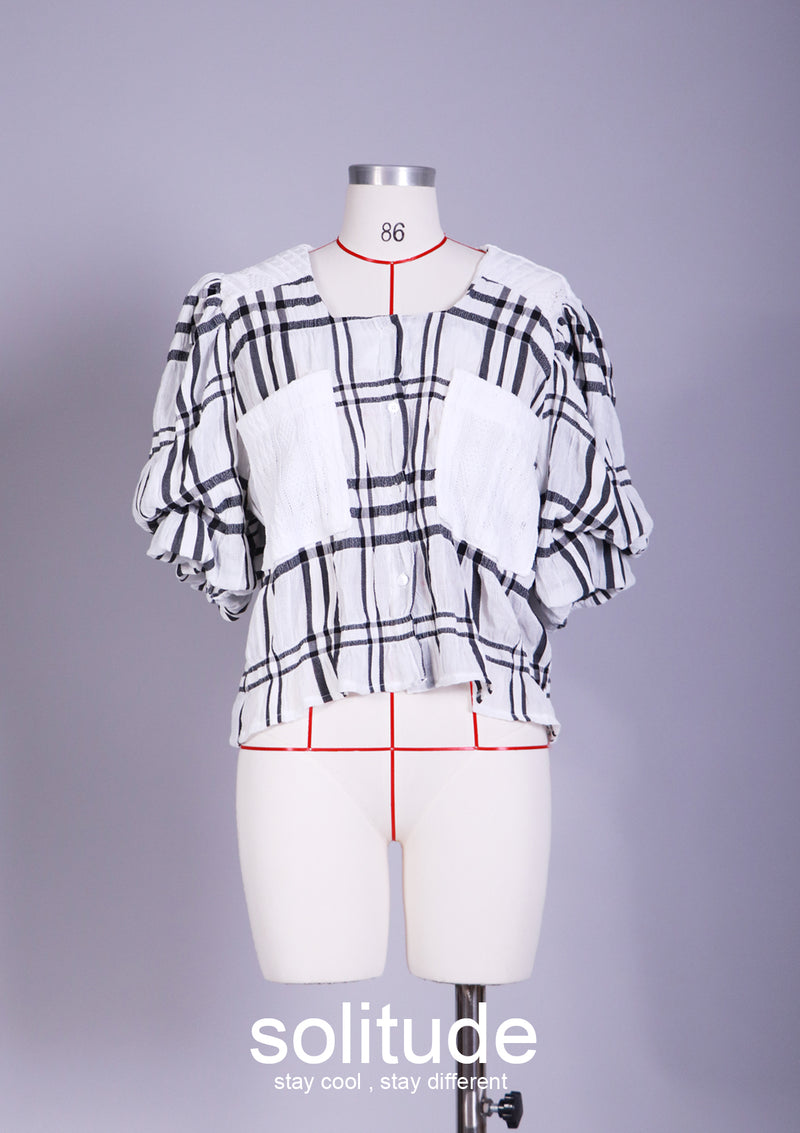 White Checked Top