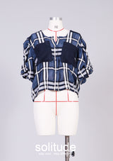 Navy Checked Top