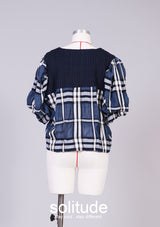 Navy Checked Top