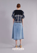 Navy Checked Top