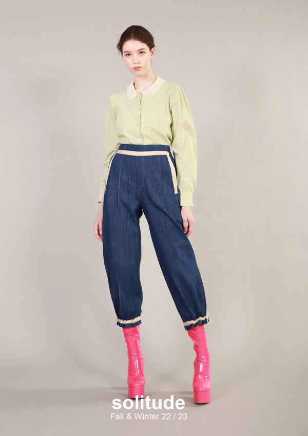 Drawstring Dark Denim Pants