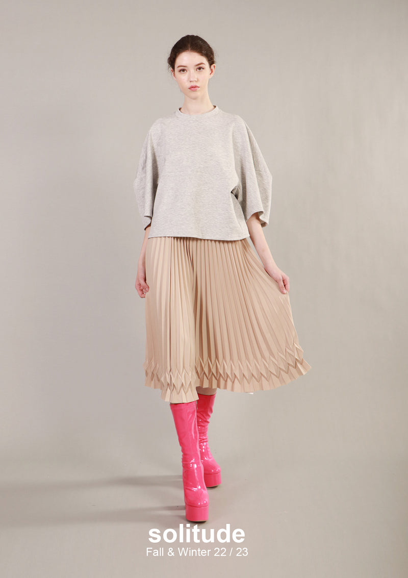 Beige Pleated Skirt