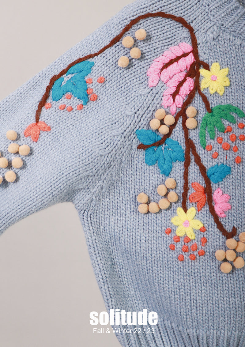 Embroidered Knit Cardigan