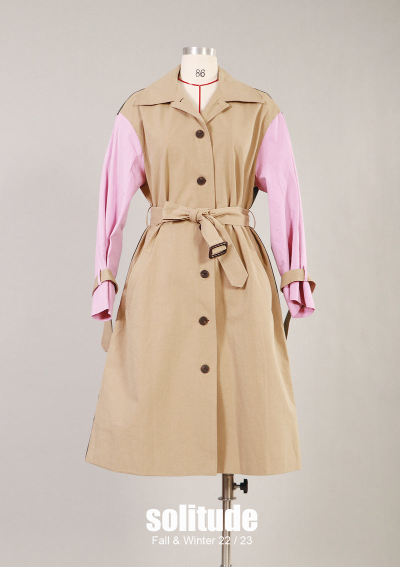 Mixed Fabric Coat