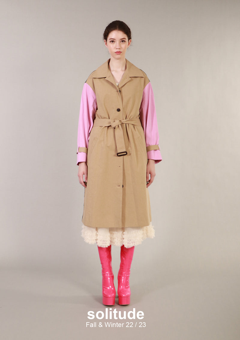 Mixed Fabric Coat