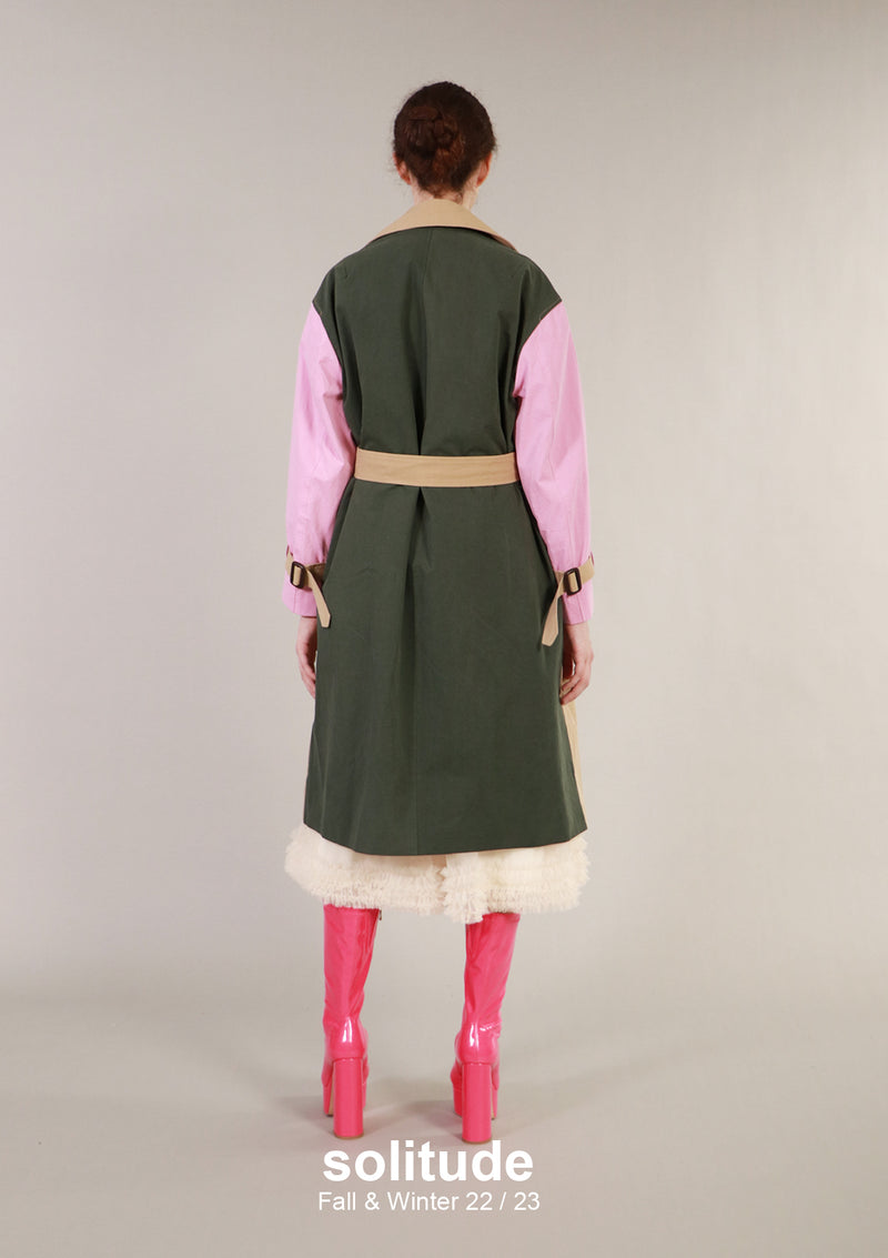Mixed Fabric Coat