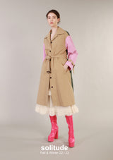 Mixed Fabric Coat