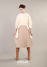 Beige Pleated Skirt