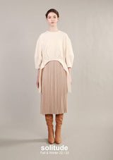 Beige Pleated Skirt