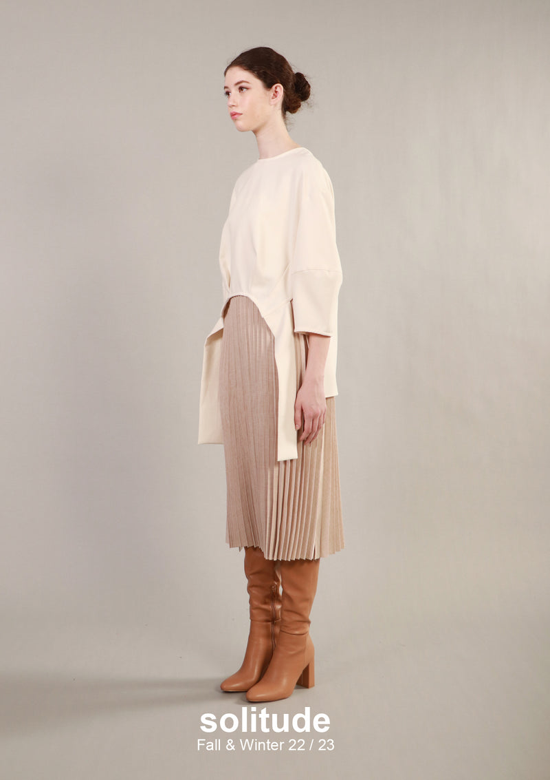 Beige Pleated Skirt