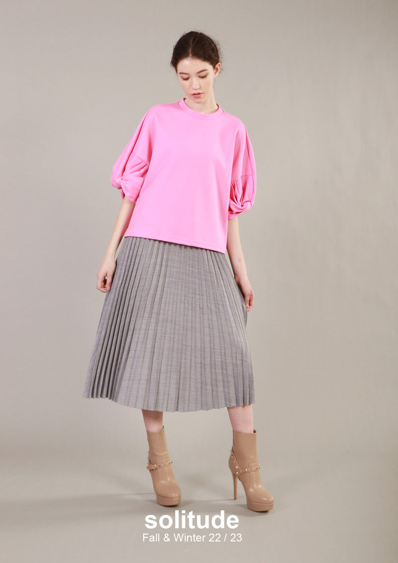 Grey Pleated Skirt