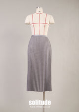 Grey Pleated Skirt