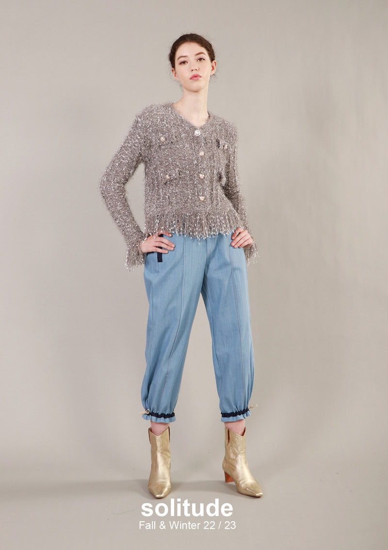 Grey Knit Cardigan