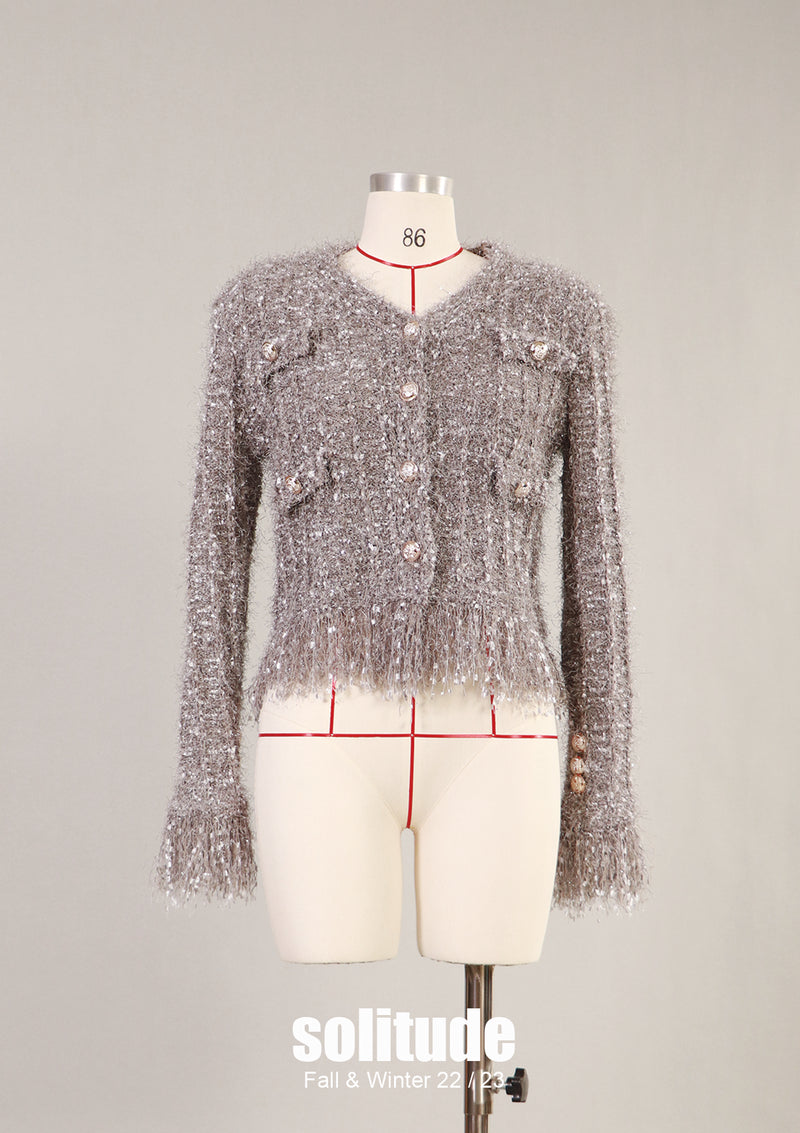 Grey Knit Cardigan