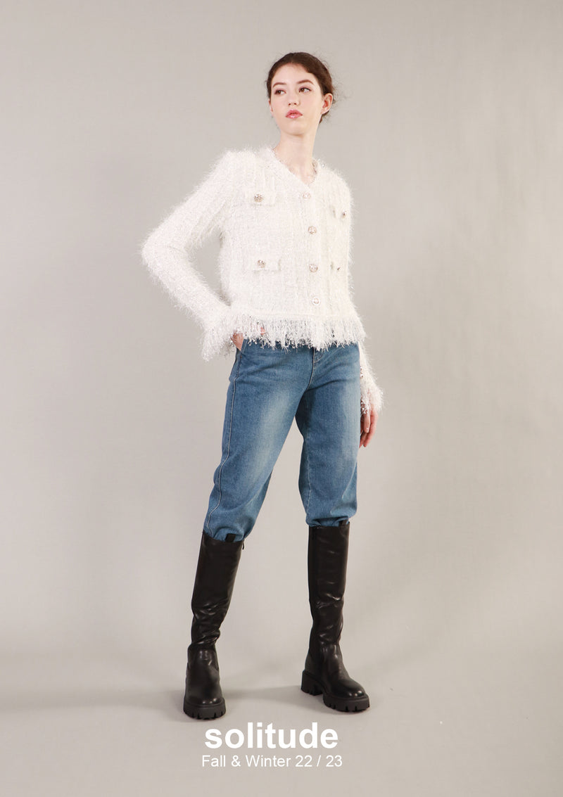White Knit Cardigan