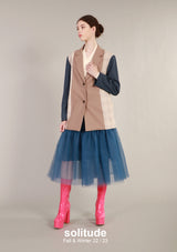 Mxied Fabric Blazer