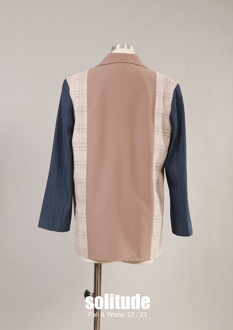 Mxied Fabric Blazer