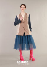Mxied Fabric Blazer