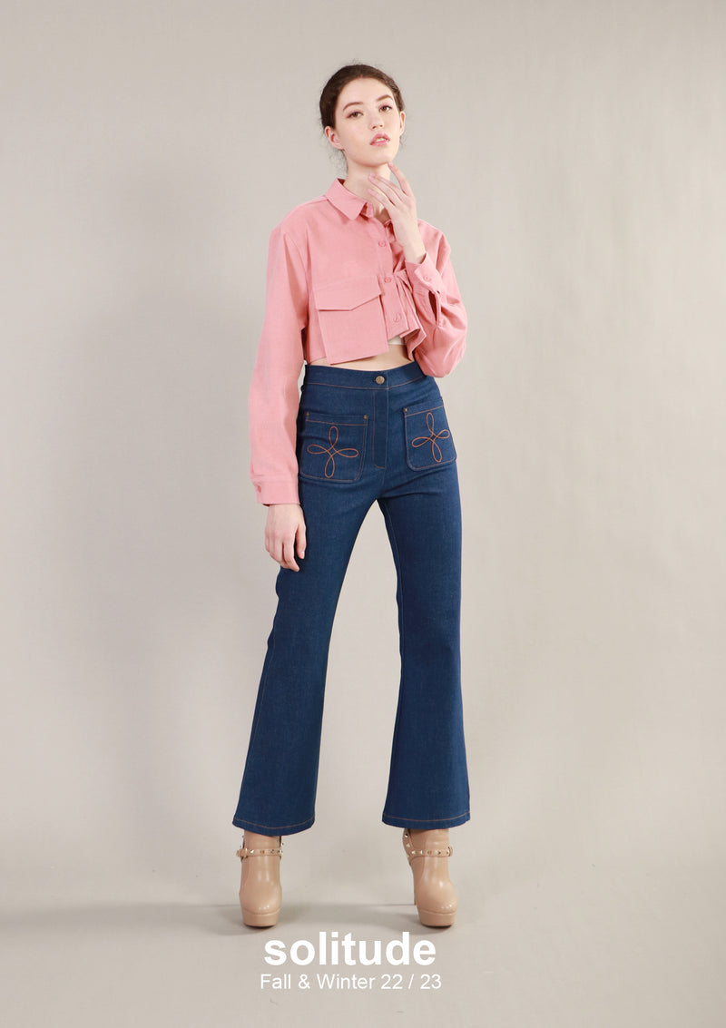 Pink Cropped Shirt