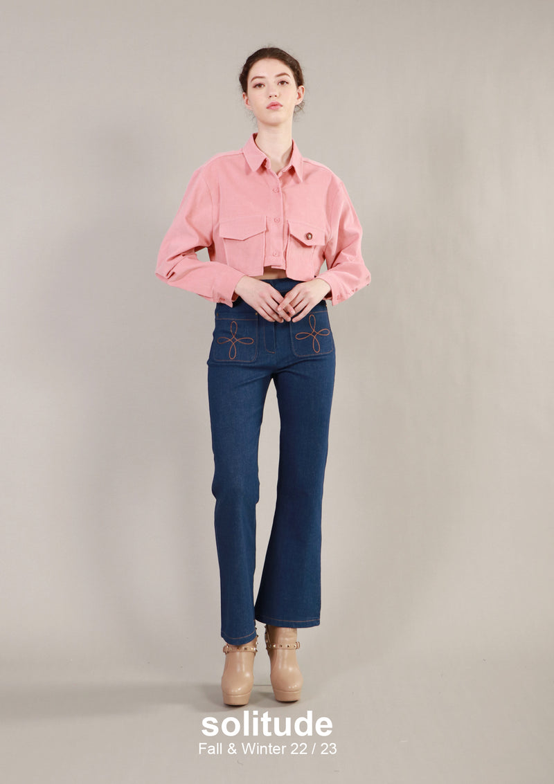 Pink Cropped Shirt