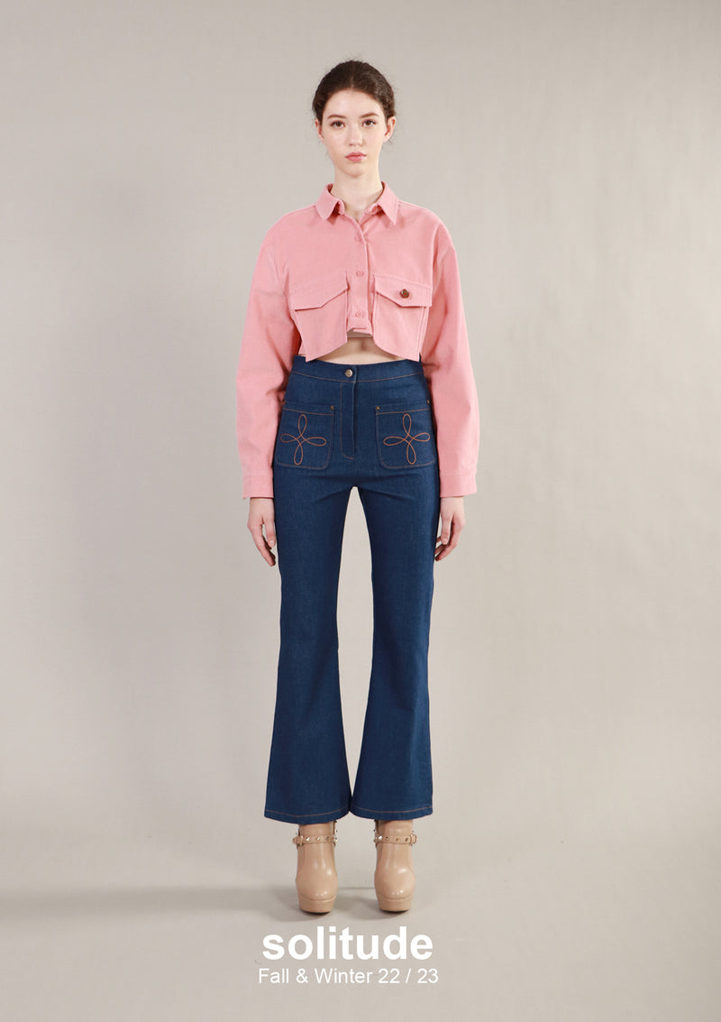 Pink Cropped Shirt