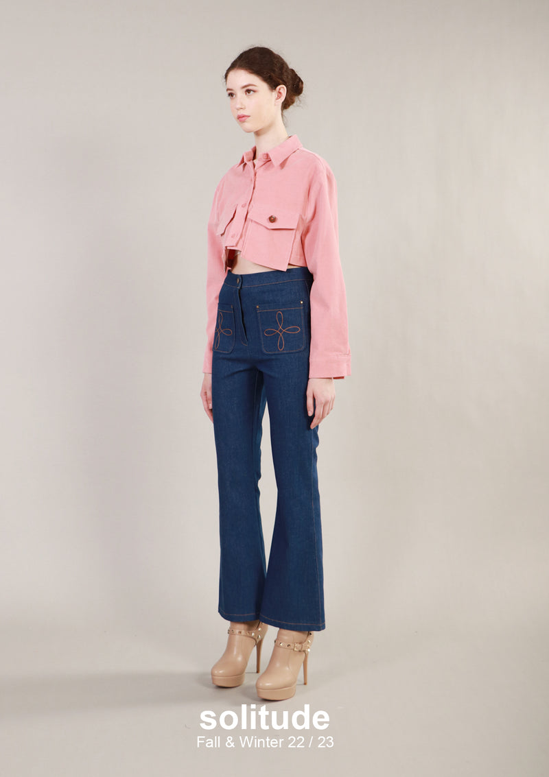 Pink Cropped Shirt