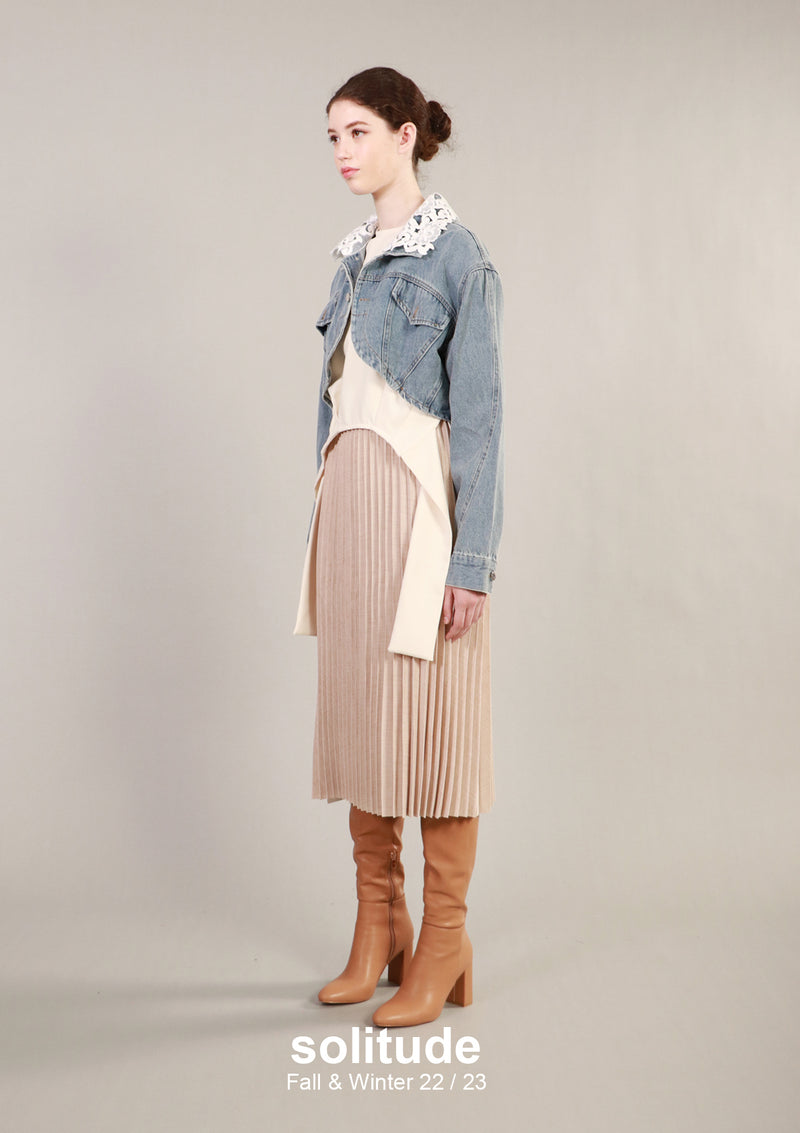 Lace Collar Denim Jacket
