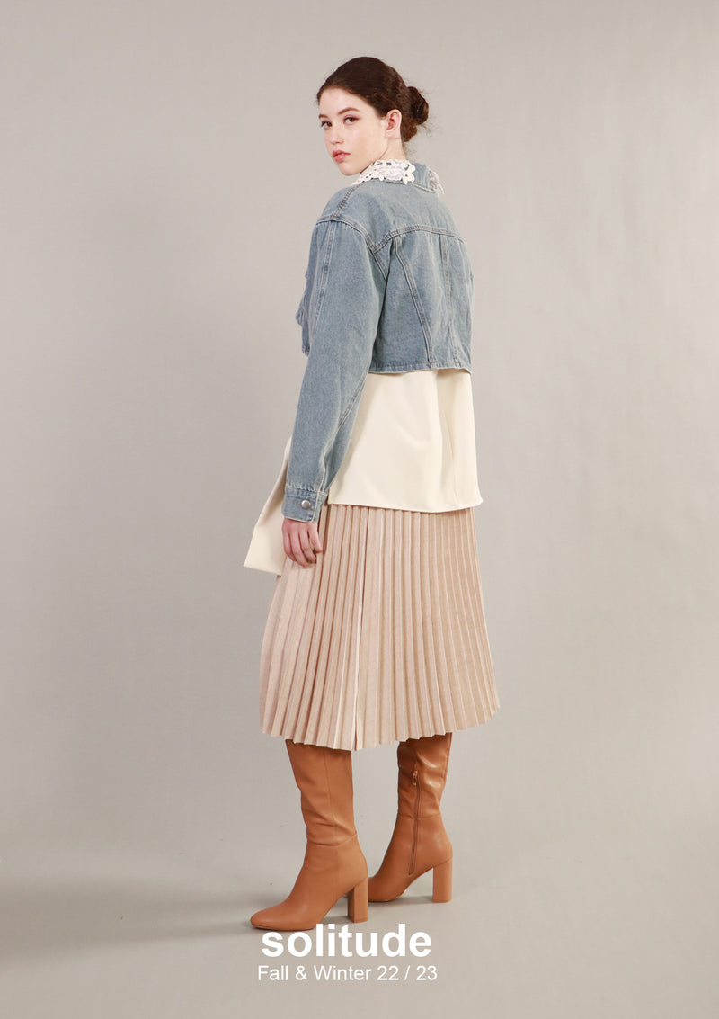 Lace Collar Denim Jacket