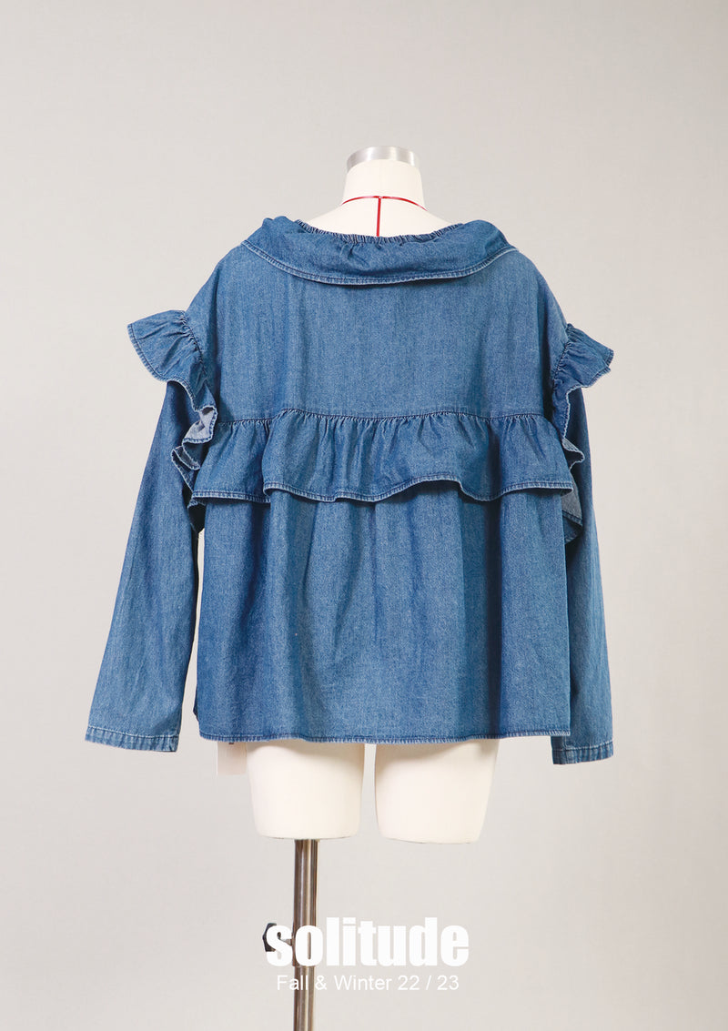 Ruffles Denim Top