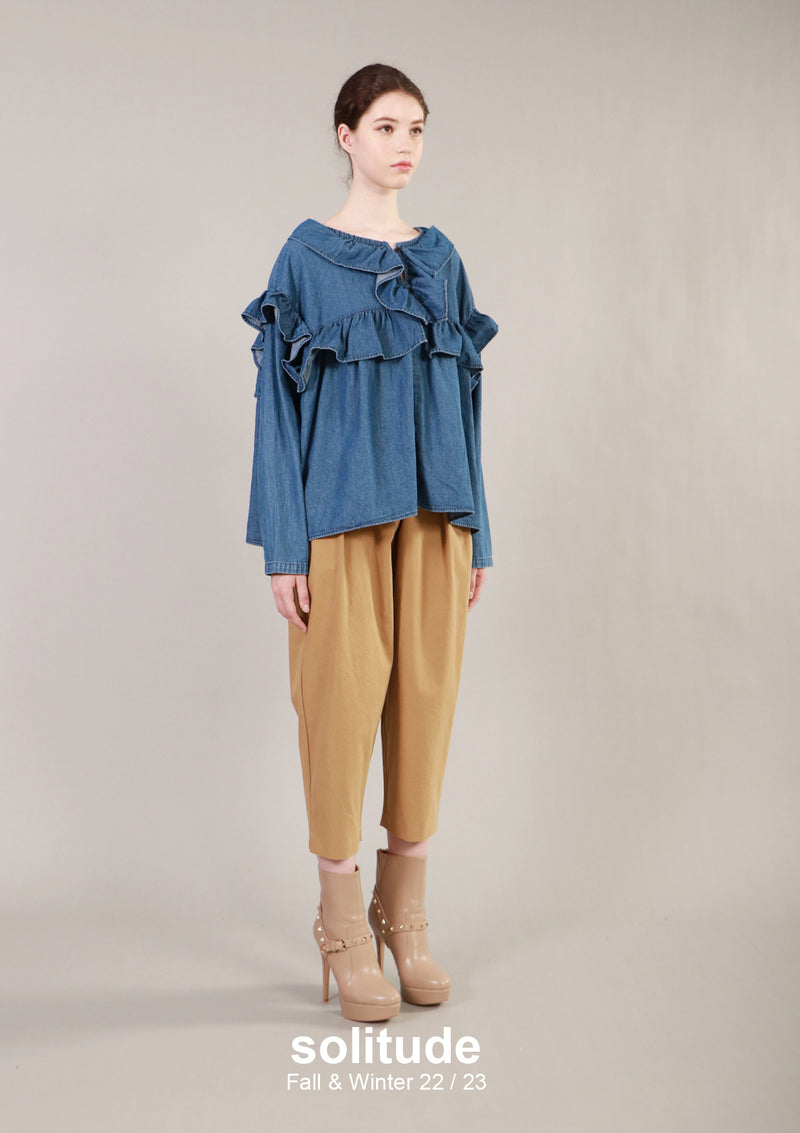 Ruffles Denim Top