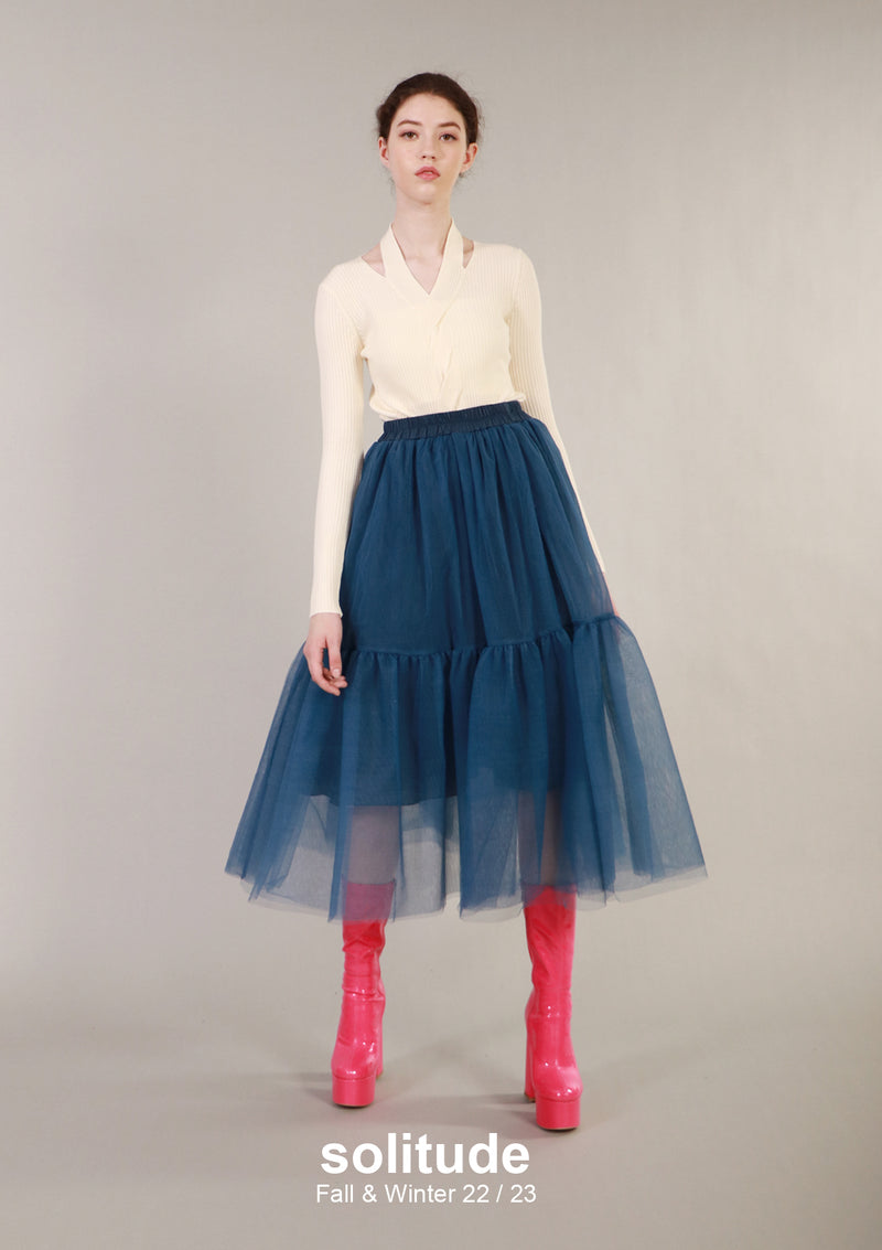 Navy Tulle Skirt