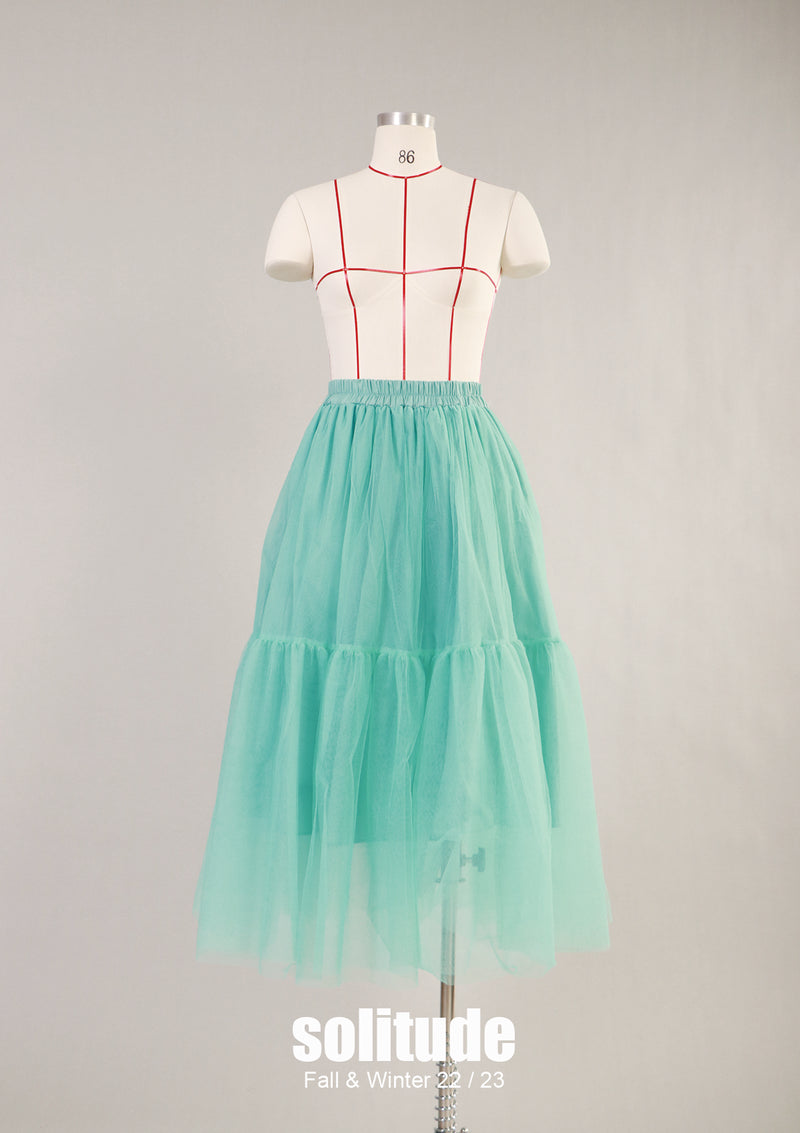 Aqua Tulle Skirt