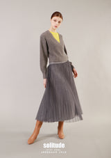 Grey Printed Tulle Skirt