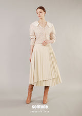 Beige Pleated Skirt