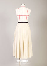 Beige Pleated Skirt